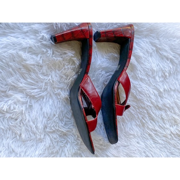 Franco Sarto squared toe high heeled sandals 9M - Picture 4 of 9